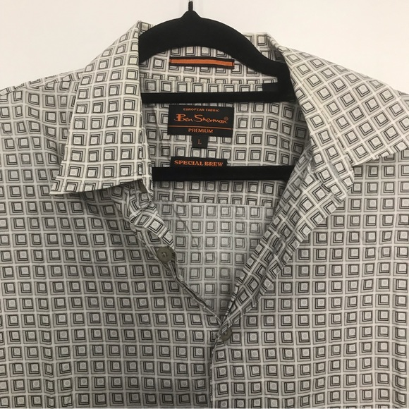 Ben Sherman Men’s Short Sleeve Button Up Shirt Size L Premium European Fabric - Picture 2 of 4